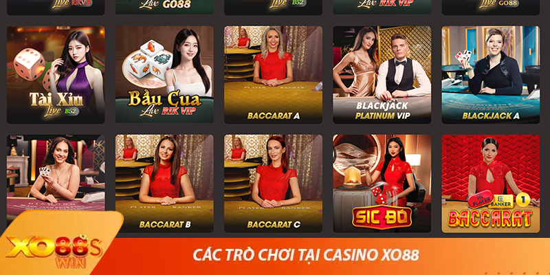 Các trò chơi tại casino XO88