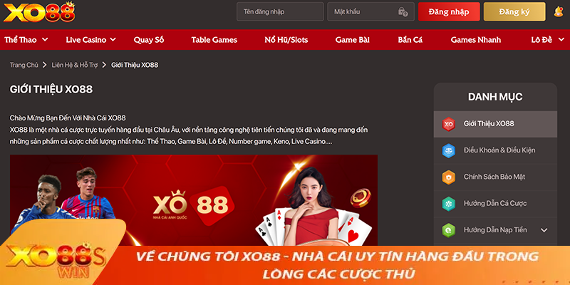 Về Chúng Tôi XO88 – Nhà Cái Uy Tín Hàng Đầu Với Cược Thủ